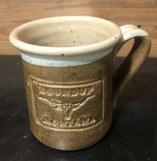 Cold Mountain Pottery Handmade Ceramic Stoneware Vtg Mug.  Roundup Montana 1994