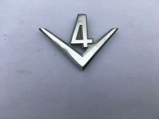 Vintage Saab " V4 " Chrome Emblem