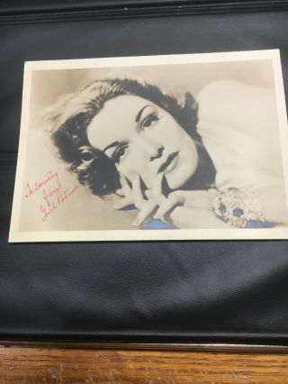 Vintage 5x7 Autographed Photo Of Gail Patrick