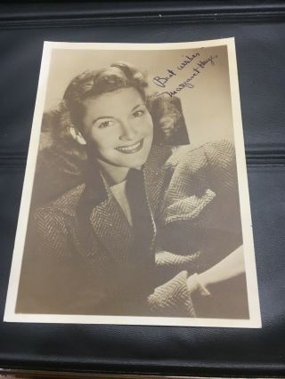 Vintage 5x7 Autographed Photo Of Margaret Hayes
