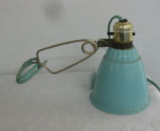 Vintage Turquoise Plastic Bed Light Lamp Clip - On Retro Mid Century