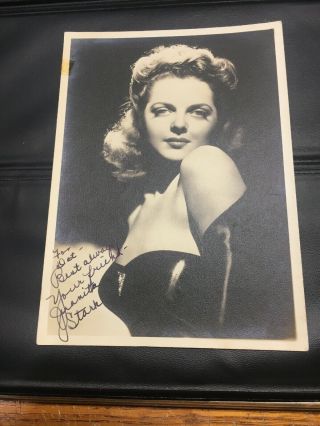Vintage 5x7 Autographed Photo Of Juanita Stack