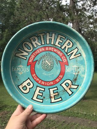 Vintage Northern Beer Tray - Vintage Northern Beer Metal Tray Superior Wisconsin