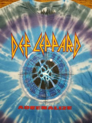 Official Def Leppard Concert T - Shirt Adult S Tie - Dye Adrenalize Tour 1992 Vtg