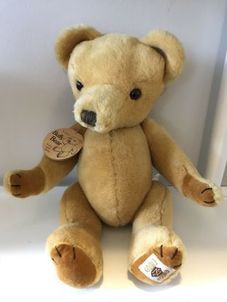 Vintage Bully Teddy Bear Handmade Nisbet Mohair Wool Plush Stuffed Animal Toy