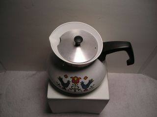 Vintage Corning Ware 6 Cup P - 104 Country Festival Blue Birds Coffee/Tea Pot 1975 3