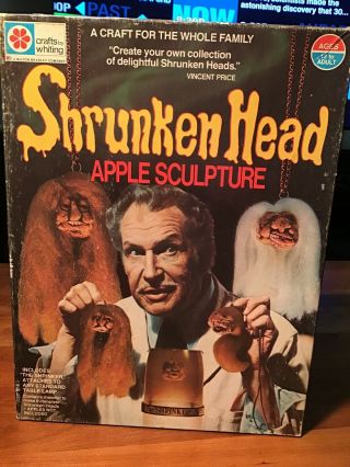 Vintage Game Toy Shrunken Head Apple Sculpture Kit Vincent Price Horror Monster