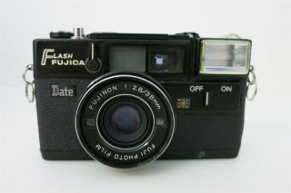 Vintage Fuji Fujica Flash Date 35mm Film Camera 38mm F2.  8 Lens