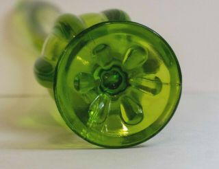 Viking Glass Peridot Green 6 Petal Swung Vase Vintage MCM Retro Mid Century 2