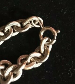 Vintage Signed Sterling Silver Chain Link Bead Necklace 22 Inches Appx 198.  8 G 6