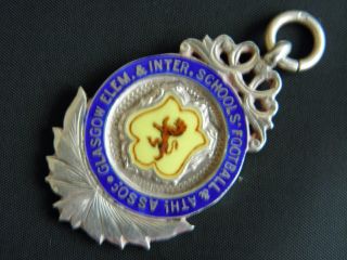 Vintage Solid Silver Glasgow Football Inter Schools 1923 Medal J Mcmenamin Ltd