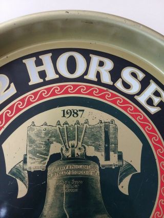 Rare Vintage Genesee 12 Horse Ale 1987 Metal Beer Tray With Liberty Bell 3