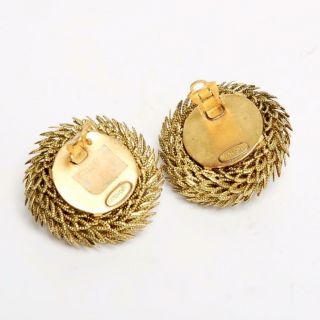 VINTAGE GIVENCHY CLIP ON EARRINGS IN GOLD TONE METAL 3