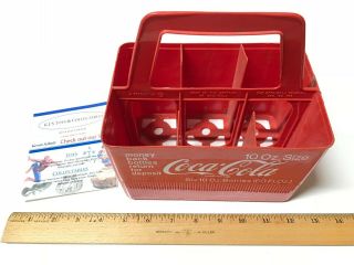 Vintage Coca - Cola Red Plastic Bottle Carrier Holder Holds 6 10 Oz.  Bottles Size