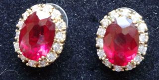 Camrose & Kross Jbk Jackie Kennedy Vintage Earrings Pink & Pave Ice Rhinestones