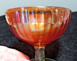 Set Of 2 Vintage Imperial Carnival Glass Marigold " Smooth Rays " Sherbet Cups