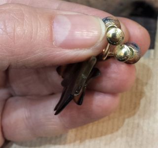 Vntg Art Deco Faux Tortoise shell star 1/20 12k gold filled screw on earrings 7