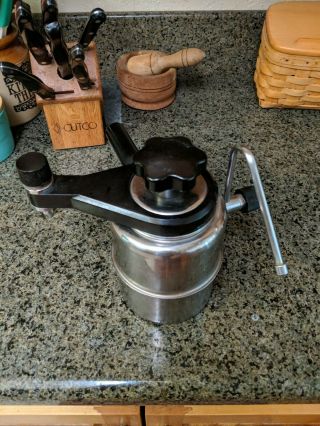 Vintage Stovetop Espresso Maker With Milk Steamer/ Frother