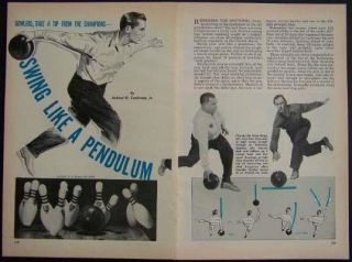Champion Bowling How - To Tips Pendulum Swing & Hook Shot Vintage 1953