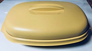 Vintage Tupperware Harvest Gold Microwave Steamer Complete 4 Piece 1273 - 6 Euc