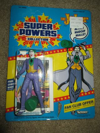 Vintage 1985 Kenner Powers Joker Complete With Open Card And Comic