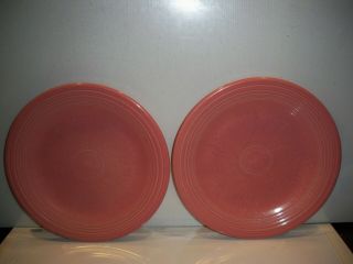 2 Vintage Fiesta Homer Laughlin Pink Dinner Plates 10 1/4