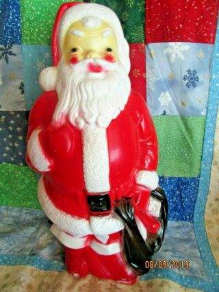 Vintage 13 " Blow Mold Tabletop Santa Claus Xmas Empire Plastic Corp 1968 2