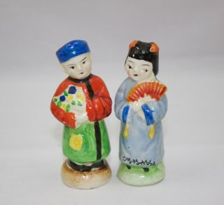 Vintage Ceramic Salt And Pepper Shakers Made In Japan Man And Woman Classical