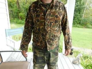 Vintage Duck Hunter Camouflage Shirt,  Jacket Ww Ii Style Camo Large