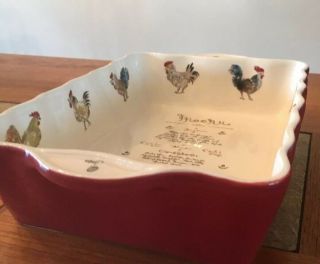 Vintage Ceramic Large Casserole Jacques Pepin Sur La Table W/ Menu Italy Chicken