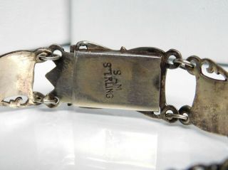 Vintage Siam Sterling Silver Nielloware Mekkala Ramasoon Link Bracelet 6.  75 