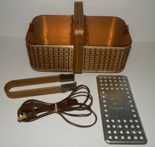 Vintage Salton Bh - 5 Hot Basket - Bread Bun Roll Warmer W/ Tongs