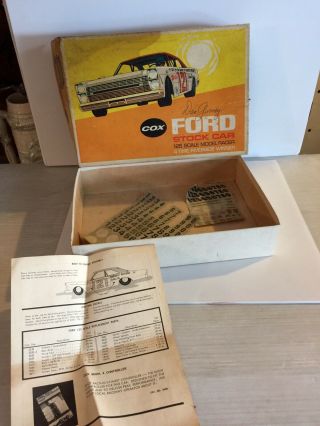 Vintage Cox Slot Car Box Only,  Dan Gurney Ford Stock Car 1/25 18000:1098