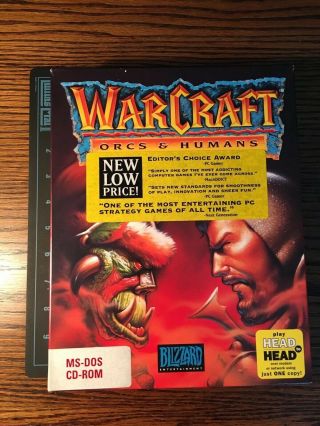 Warcraft Orcs & Humans Ms - Dos Cd Rom Vintage By Blizzard Entertainment