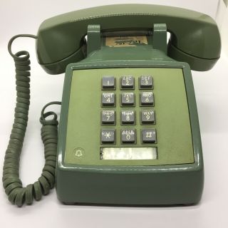 Vintage Western Electric Bell System Green Push Button Telephone 2500dmg