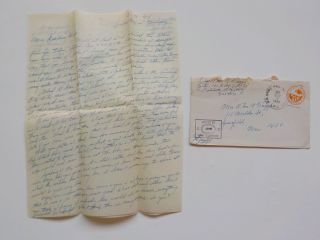 Wwii Letter 1945 Wishes He Could Get Nazi Flag Wife Germany Ww Ii Vtg War Ww2
