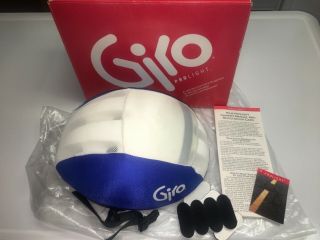 Vintage Giro Prolight B90 Cycling Helmet Styrofoam Blue White Small L 