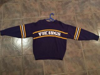 Minnesota Vikings Vintage Cliff Engle Nfl Football Wool Sweater Mens Large