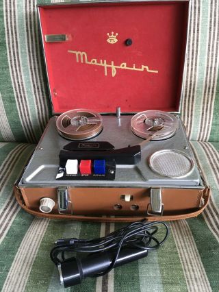 Vtg Mayfair Five Transistor Model Ft - 305 Tape Recorder Reel To Reel Playerjapan