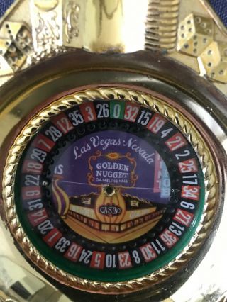 Golden Nugget Las Vegas Casino Roulette Wheel Ashtray Spins Vintage 2