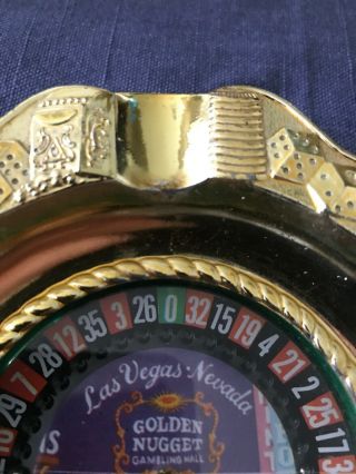Golden Nugget Las Vegas Casino Roulette Wheel Ashtray Spins Vintage 3
