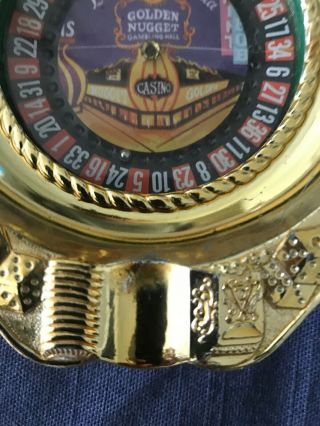 Golden Nugget Las Vegas Casino Roulette Wheel Ashtray Spins Vintage 4