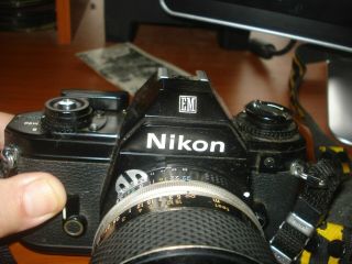 Vintage Nikon Em 35mm Camera With Micro Nikkor P.  C Auto 1:3.  5 55mm Lens