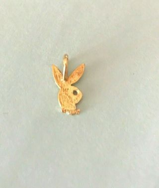 14K Yellow Gold Playboy Bunny Charm Pendant for necklace 84 etched Vintage 2