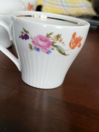 Vintage Made In Germany Jlmenau Tea Cup And Saucer With A Jlmenau Covered Sugar
