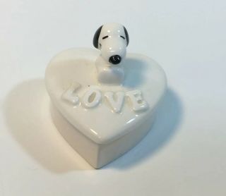 Peanuts Snoopy Heart Shaped Trinket Box “ Love” Vintage