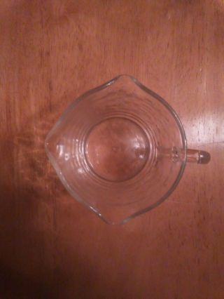 Vintage Federal Glass 3 Spout Measuring Cup Marked F Inside Of A Shield