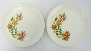 Vintage Salem China " Autumn Leaves " Set Of 2 Bread And Butter Plates