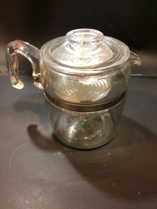 Vintage Pyrex Flameware 4 - 6 Cup Glass Percolator 7756 Coffee Pot Complete