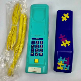 Swatch Twin Phone Vintage 1980s Purple And Teal Telephone Puzzle Design Rare 80s